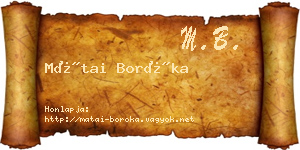Mátai Boróka névjegykártya